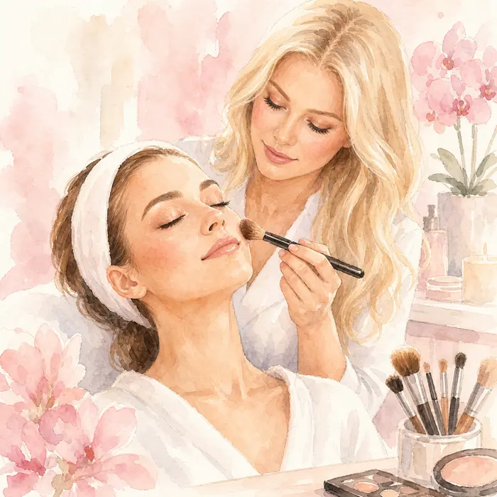 Professionelles Make-up im Kosmetikstudio