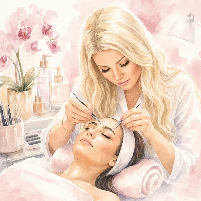 Wimpernverlängerung und Wimpernverdichtung